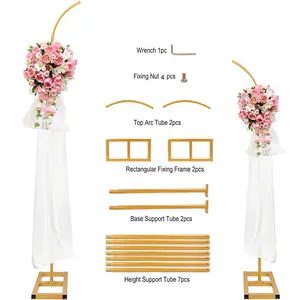 Metal Arch Background Frame – 7.9FT & 6.2FT Wedding Half-Round Balloon Arch Stands for Weddings, Birthdays, Graduations, Anniversaries & New Year Floral Decor, Balloon Arch Decoration
