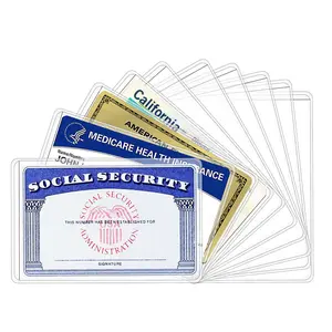 10 Pack New  Card Holder Protector Sleeves, Social Security Card Protector, 12 Mil Clear PVC Water Resistant Sleeves for Driver's License/Business/ID/SSN/Credit Cards.