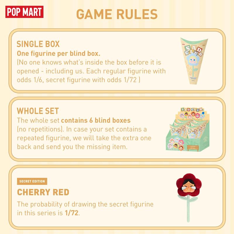 POP MART CRYBABY Sad Club Series Plush Flower Blind Box, Collectible Toys, Valentine’s Day Gifts