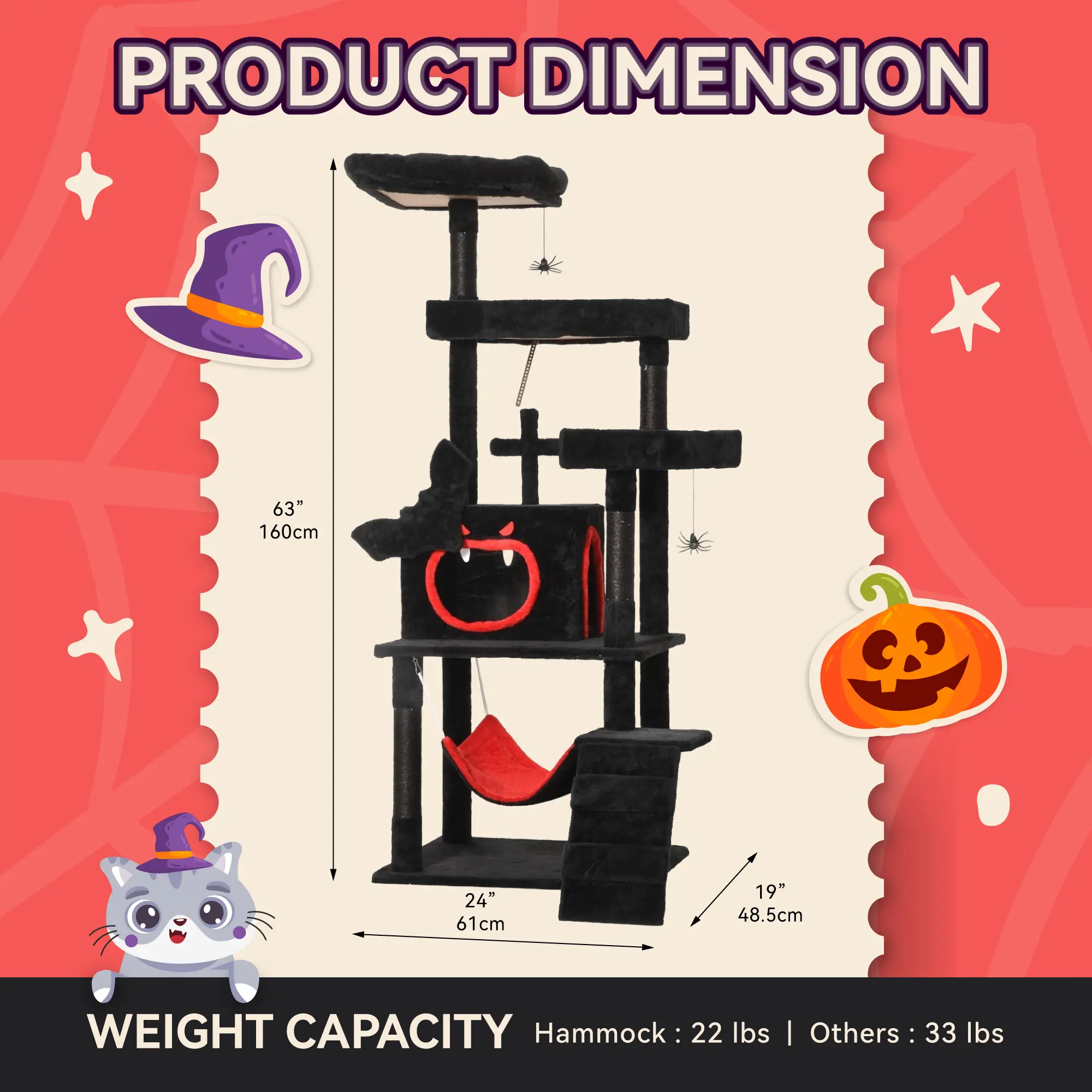 68'' Tall Black Halloween