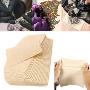 20Pcs Double Sided Tattoo Practice Skin, 8*6 Inch Soft Elastic Synthetic Fake Skin, Reusable Microblading Eyebrow Training Skin for Beginners & Professional Tattoo Artists