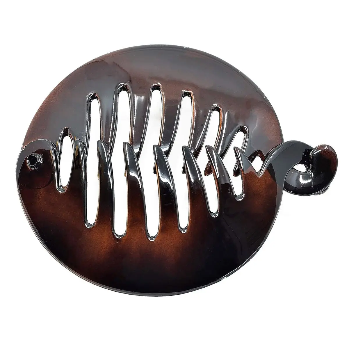 Paris CP2428 3.25 inch French Banana Clip Hair Comb, Round Girls Ponytail Holder Interlocking Banana Combs For Volume Thick Hair. Fashion Styling Hair Accessories for Women, Made in France