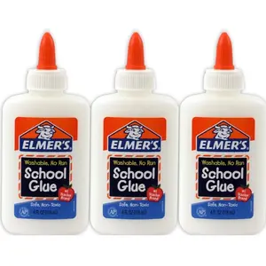 Elmer's School Liquid Glue 3 Pack - 4 FL OZ Each - Washable Non-Toxic Safe for Kids - Elmer's Brand Glue for School Projects