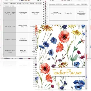 Undated 4 Period Teacher Planner 8.5" x 11" Weekly & Month Academic Teacher Lesson Planner Hardcover Homeschool Planner Teacher Record Lesson Plan Book for Classroom School Supplies 80 GSM