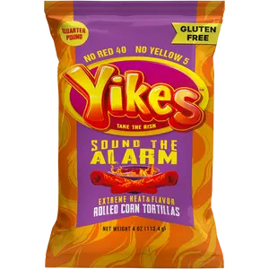 Yikes Sound The Alarm Chips – Extra Hot Spicy Snack, 4oz Bags (Case of 10)