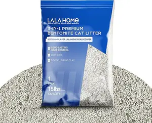 LALAHOME Premium Naturual Sodium Bentonite Cat Litter - Dust-Free, Strong Durability, Odor Control, Natural Mineral Formula - 15 lb. Box