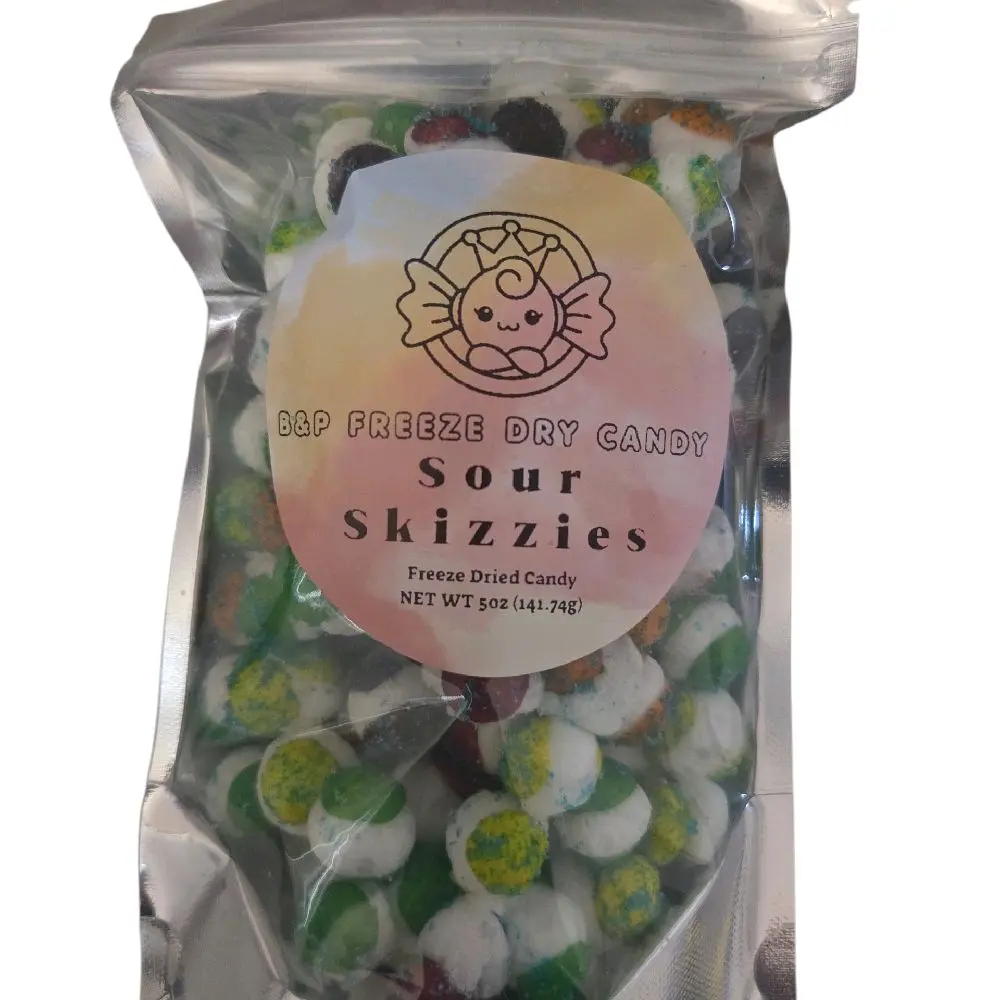 Sour Blue Skizzies freeze dried candy- 5oz Pack - Tangy and Tart Candy Bites for Snacking