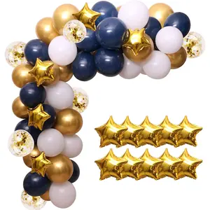 Navy Blue Balloon Garland Kit - 102 count Blue and White Balloons with  and  Foil Balloons -  for Blue Parties and Celebrations