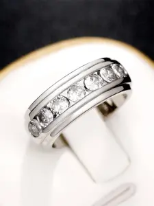 1 PC Simple Cubic Zirconia Ring For Women For Wedding Party Jewelry Valentine's Day Gift