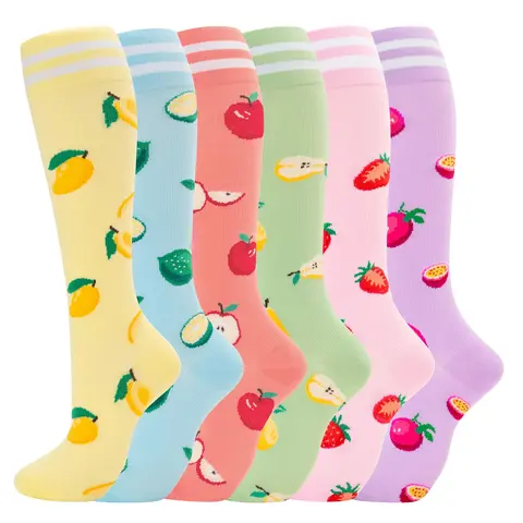 Knee-High Compression Socks for Women & Men, 15-20 mmHg Graduated Compression, Cute Colorful Patterns, Fall & Winter Boot Socks for Nurses, Travel & Everyday Wear