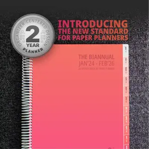 RNDVU 2 Year Daily Planner and Organizer - APRICOT, Bi-Annual, January 2024 through February 2026, 25-Month Weekly Planner