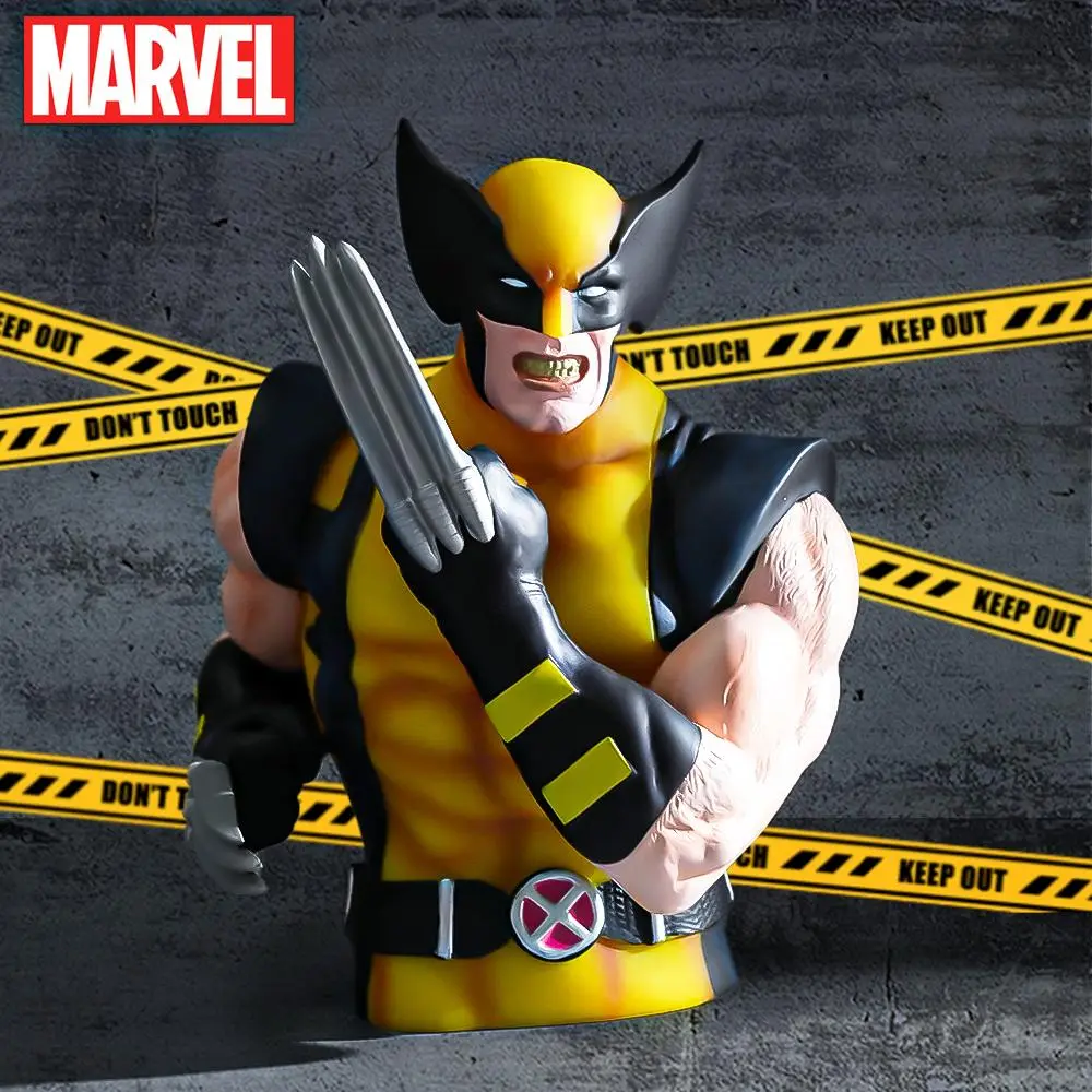 Marvel Officially Licensed Marvel Wolverine Mask Bust Bank Wolverine Image Deposit Box Party Gift Marvel Fan Collectibles Desktop Decorations Indoor Furniture Decoration Deposit Box Superhero Model Statue Gift