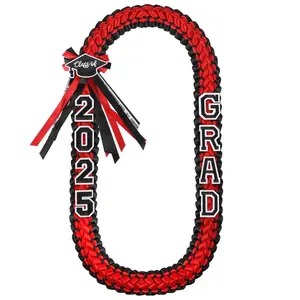 Graduation Stole & Honor Cord Set - Colorful Multi-Braided Necklaces, Braided Ribbon Lei, Custom Colors Available for High School Students