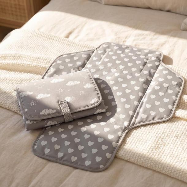 Mother's Day Baby Portable Changing Pad Travel - Waterproof Compact Diaper Changing Mat with Built-in Pillow - Lightweight & Foldable Changing Station, Newborn Shower Gifts