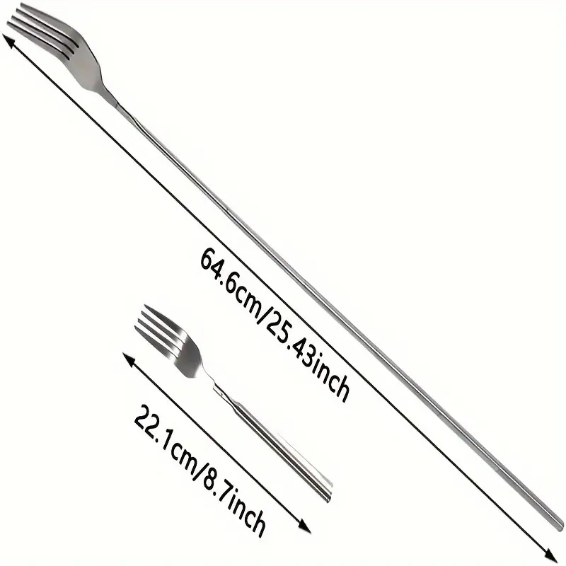 1Pc Telescopic, Retractable Fork, Extension Fork, 22.1 ~ cm(8.7~25.4in) Long Stainless Steel Telescopic Fork Retractable Dinner Fruit Dessert Fork Restaurant