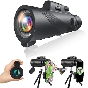 80x100 Monocular, High Definition Monocular Powerful Telescope with Tripod & Phone Clip, Suitable for Wildlife Bird Watching, Hunting & Hiking