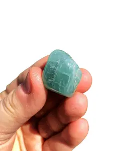 Blue Green Aquamarine Tumbled Stone - Polished Aquamarine Crystal