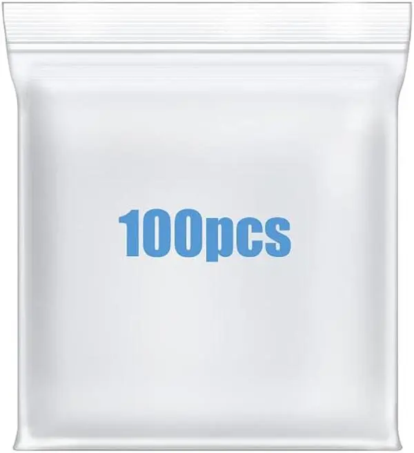 2" x 2" Small Thick 4 Mil Plastic Bags 100 count Clear Resealable Zip Seal Lock Poly Bags Reclosable Heavy Duty Zipper Baggies  Earrings  Pills Packing