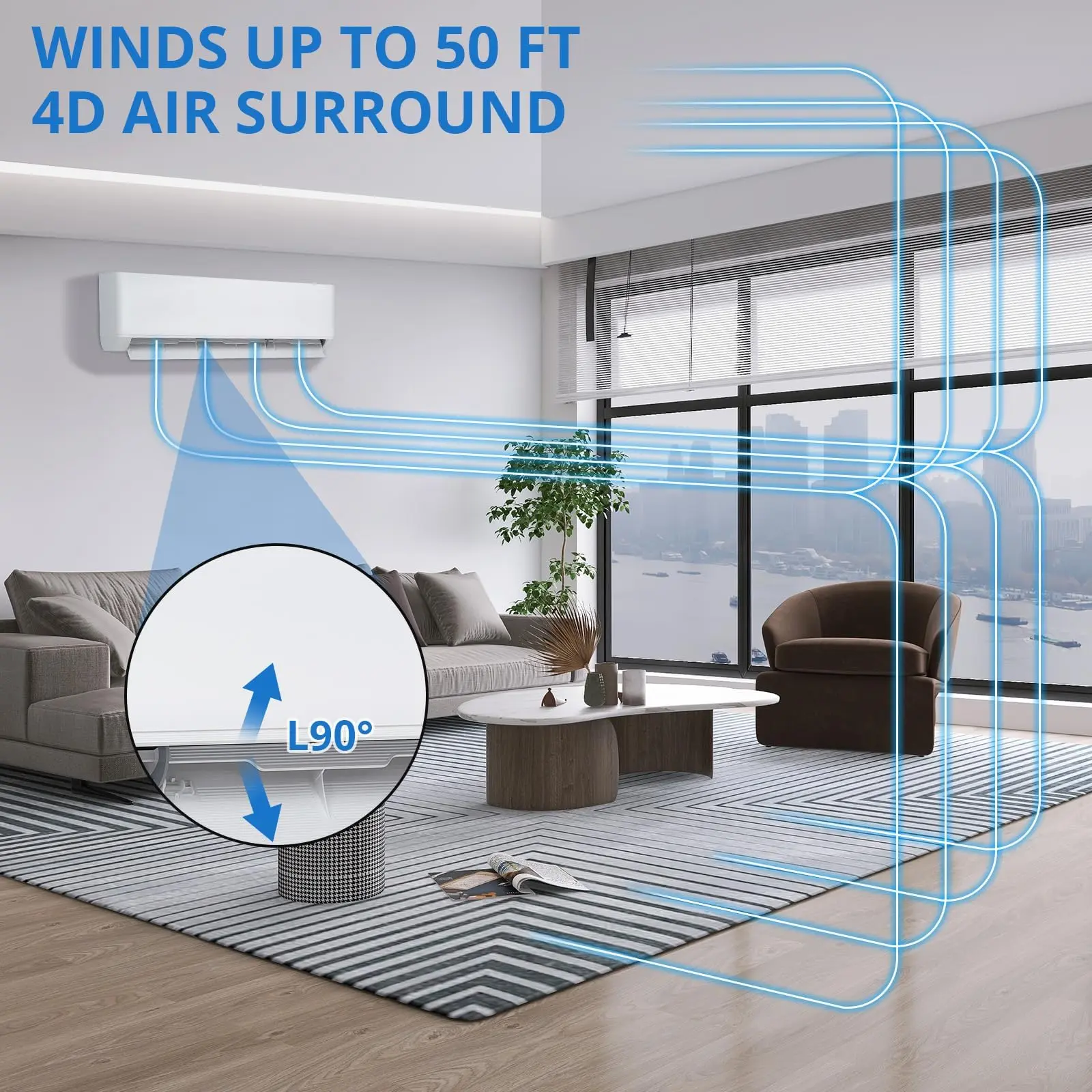 18000 BTU 19 SEER2 Mini Split AC Heat Pump – 208V 230V Inverter Ductless Air Conditioner, Heating System , Compatible with Alexa, Cools 1250 Sq.Ft  Complete Install Kit  R32 Series
