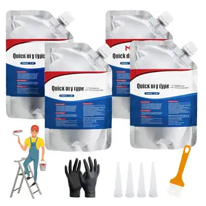 4-Pack Concrete Crack Repair Sealant - Quick-Drying, Weather-Resistant, Abrasion-Resistant Caulking Adhesive for Bricks, Driveways, Floors