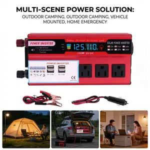 5000W Peak Pure Sine Wave Car Power Inverter, 12V/24V to 110V/220V, Silent Fan, Overheat Protection, Ideal for Outdoor RV/Camping & Emergency Power Backup