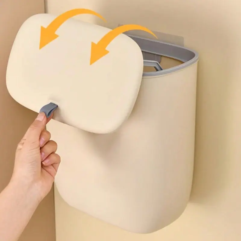 1 Pack Under Sink Compost Bin Hanging Wall Mounted Sliding Open Lid Kitchen Trash Can