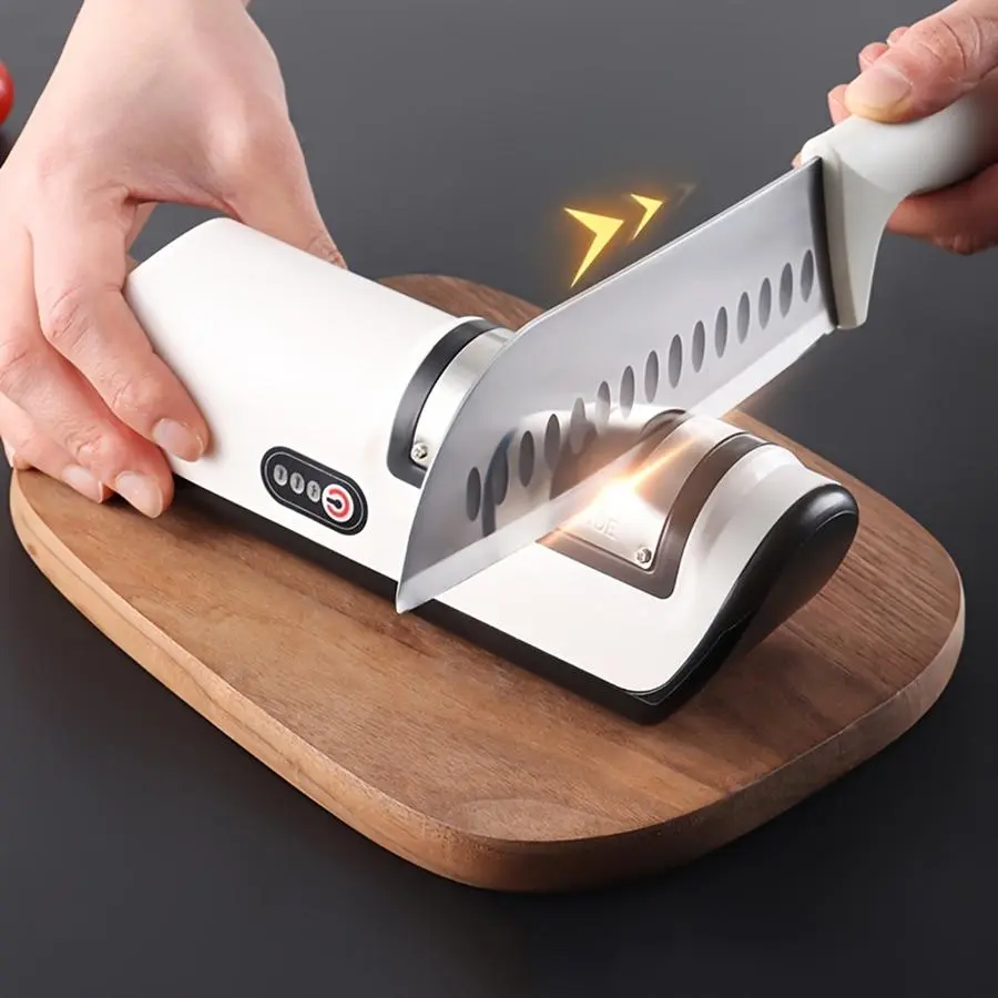 Electric Knife Sharpener, 1 Count USB Charging Multifunctional Fast Automatic Knife Sharpening Tool, Kitchen Tools for Home Restaurant