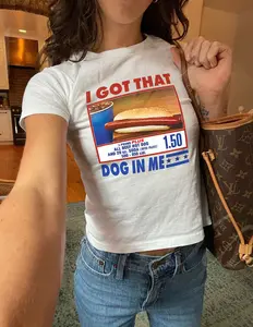 I Got That Dog In Me Baby Tee, Costco Hot Dog Baby Tee, Meme Baby Tee, Funny Baby Tee, Y2K, Hot Dog Lover Gift