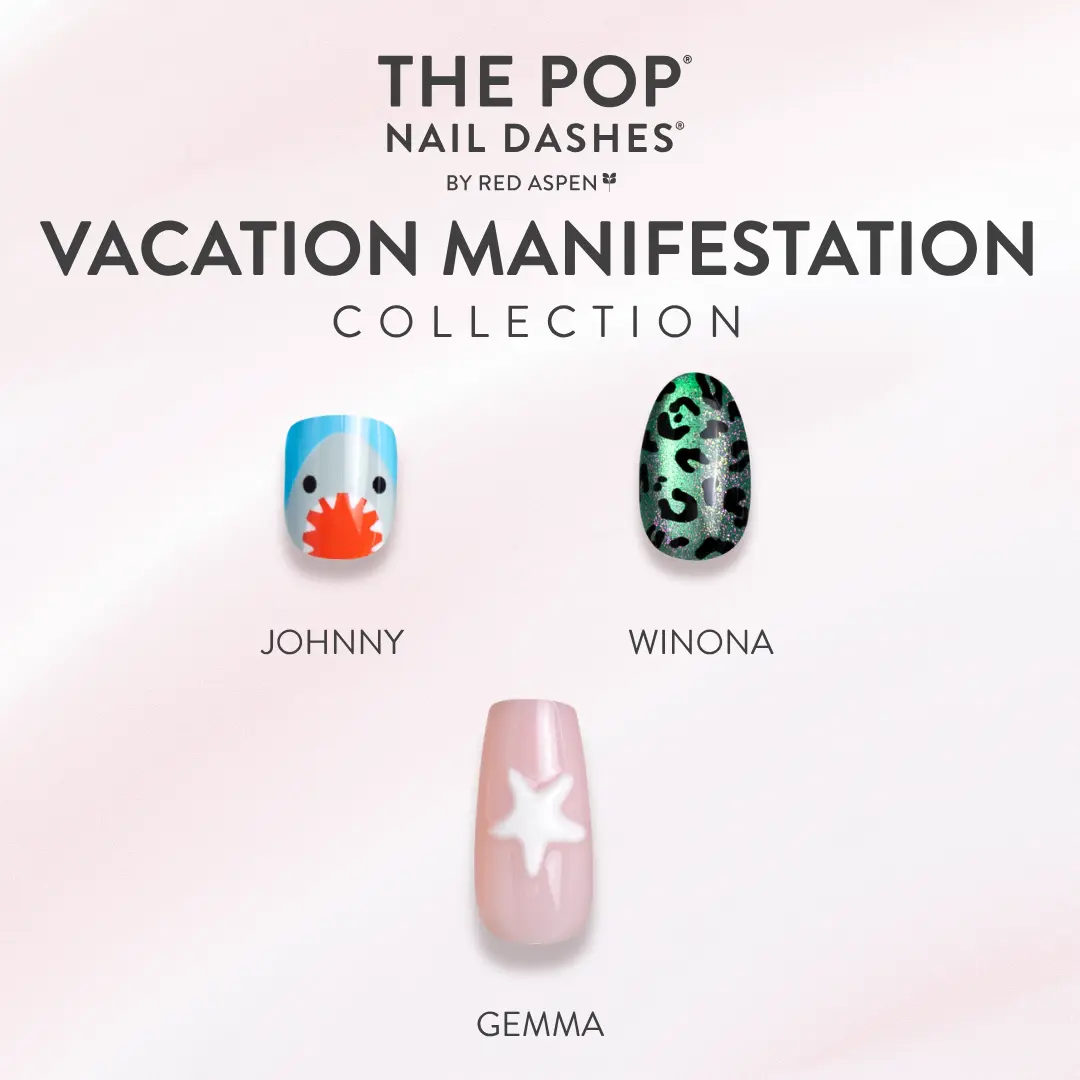 Red Aspen The POP: Vacation Manifestation Press On Nails Collection Salon-Quality Damage-Free 2-Week Wear Nail Dashes