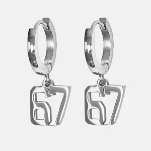SLEEFS Number Earring Plated Stainless Steel 50–99 Sweat & Water Resistant for Athletes and Style Enthusiasts High-Quality for Active Lifestyle
