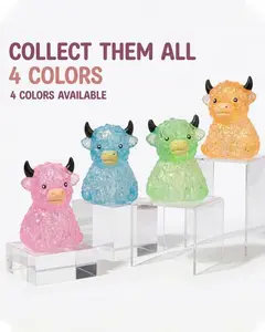 【Easter】Highland Cow Squishy Toy  Cute Mini Animal Slow Rising Stress Relief Fidget Sensory Toy Easter Basket Stuffer Gift for Cow Lovers