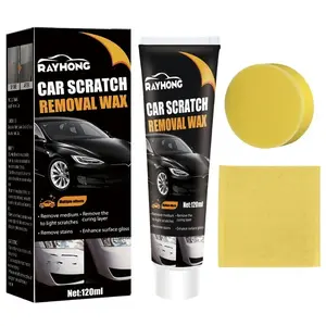 120ml Auto Polish Paint Restorer Remove Stains Auto Polishing Kit with Sponges Quick Fix Car Paint Scratch Repair Cleaning Kit
