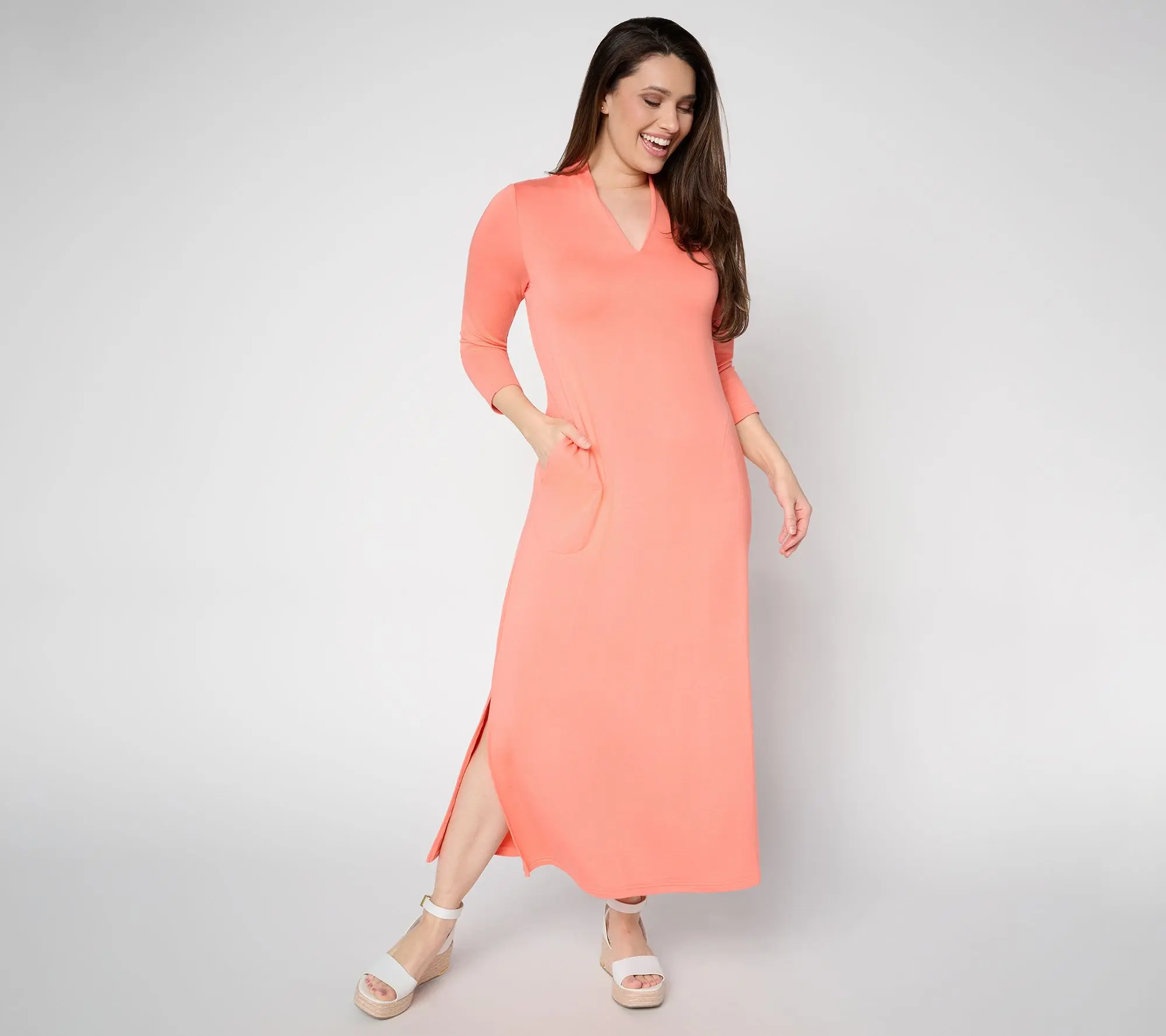 Brandis Dress Out Loud Acquitted Knit 3/4 Sleeve Reg Maxi Dress
