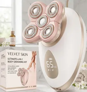 4-in-1 Electric Razor for Women - Painless & Cordless Hair Remover for Legs, Bikini, and Face - Wet/Dry Waterproof Body Shaver for Sensitive Skin, Rechargeable