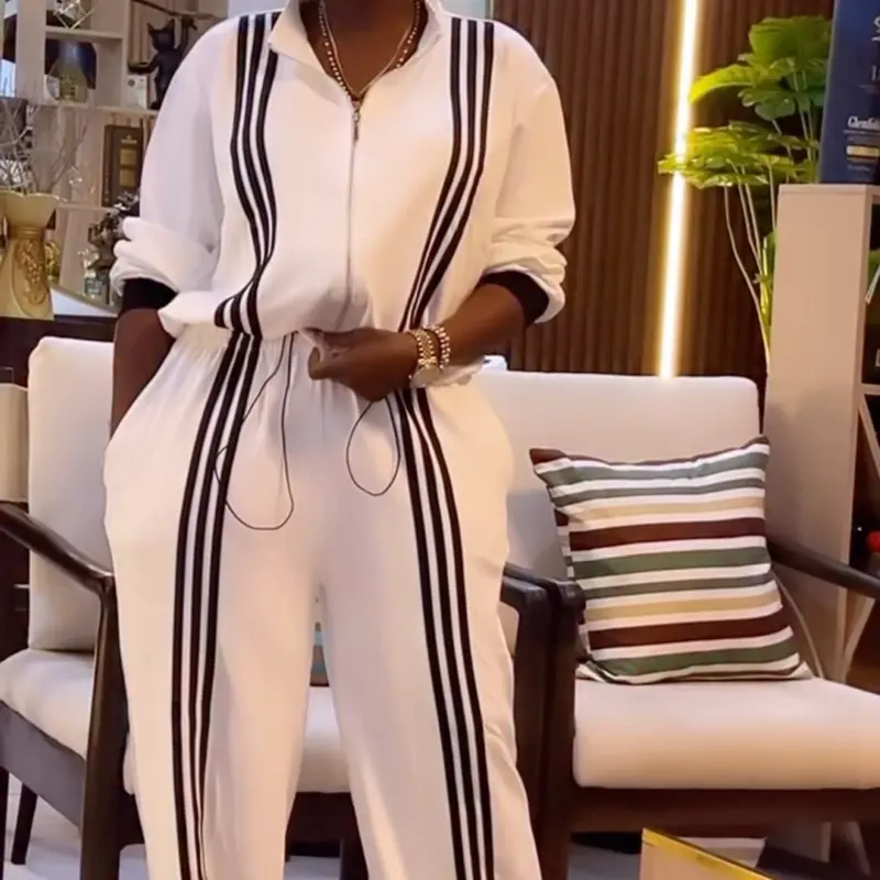 Women Minimalist Two-Tone Lounge Set, Jogger Set, Oversized Sweatshirt & Joggers, Chic Errand Fit Pants Womenswear Clothes Comfy Long Sleeve Winter casual matching, Aesthetic, Polyester, Spandex, Suit