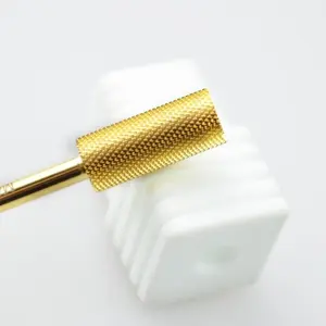 5.35 Small barrel Gold Tungsten steel Carbide Manicure Nail drill bit File Accessories Pedicure Rotate Burr
