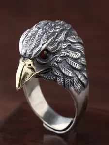 Vintage Eagle Ring for Men and Women, Trendy Personality Fashion Bold Eagle Open Ring, Unisex Statement Jewelry, Stylish Accessory