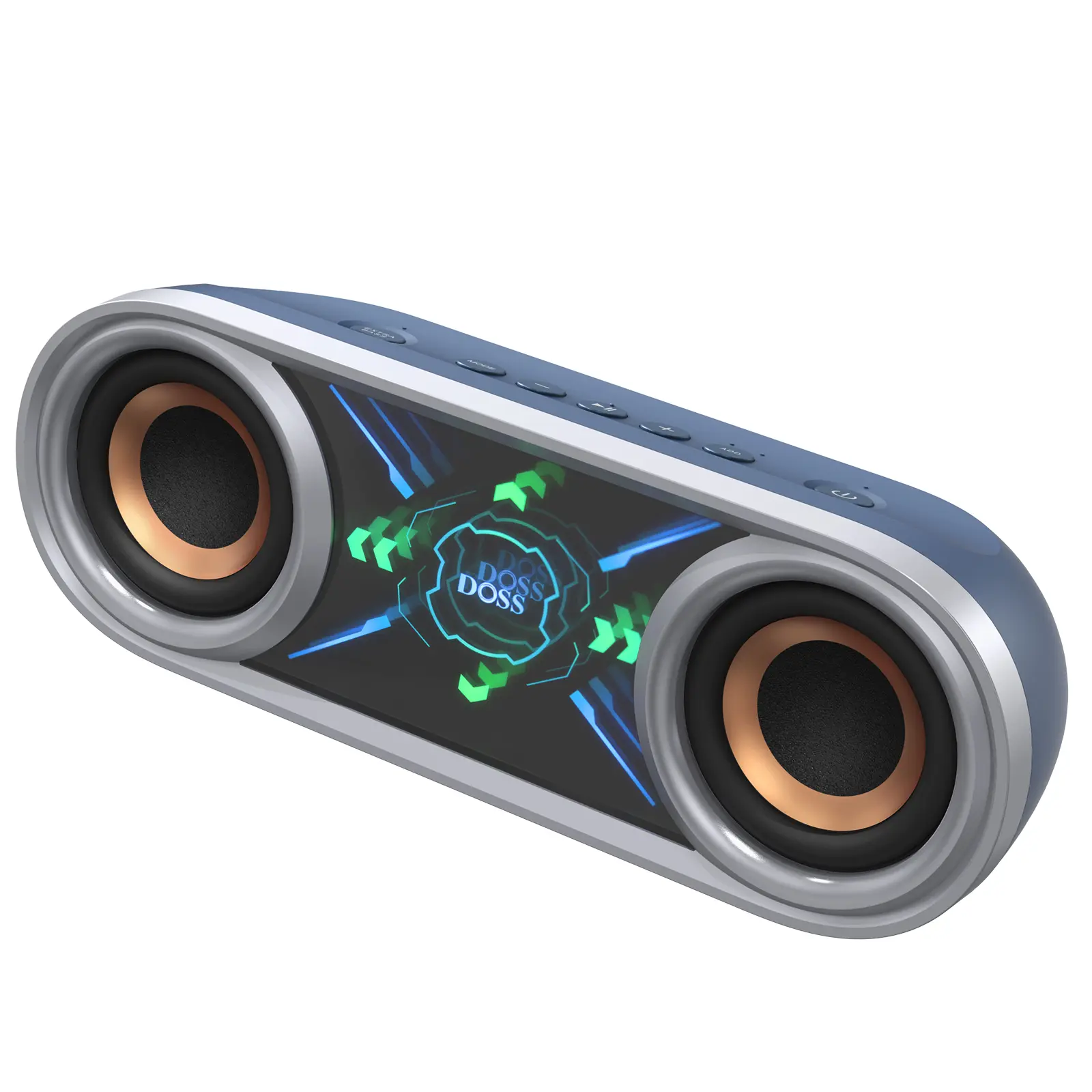 DOSS SoundBox Pro+ P400 50W Portable Bluetooth Speaker, Dual 25W Woofers, Stereo Sound, LED Mirror Light Show, 26H Playtime, for Home and Outdoor Use, Black sohochic
