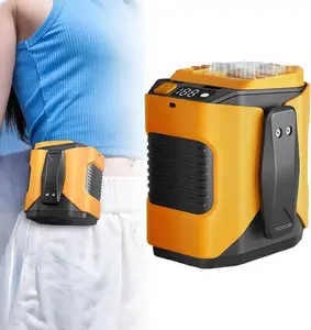 Portable Waist Clip Fan, 5-Speed 13000RPM Turbo Cooling Personal Waist Fan, Dual-Sided Clip on Wearable Belt Waist Fan, Travel Essential for Outdoor Camping as Power Bank