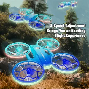 Jianjian Wireless Mini Drone LED Remote-Controlled RC Quadcopter with 360° 3D Flip & Throw Flight Capabilities Rechargeable Lithium Battery Perfect for Families Easter Gifts - Cameras