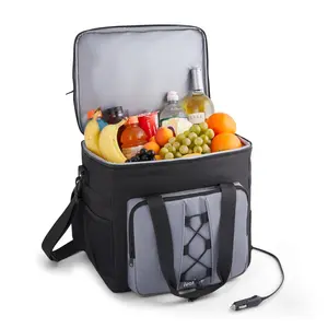 Ivation Portable Electric Cooler Bag | 18L Soft Sided Thermoelectric Travel Cooler with Shoulder Strap, Storage Pocket & DC 12V Plug in for Car, Truck & RV Camping