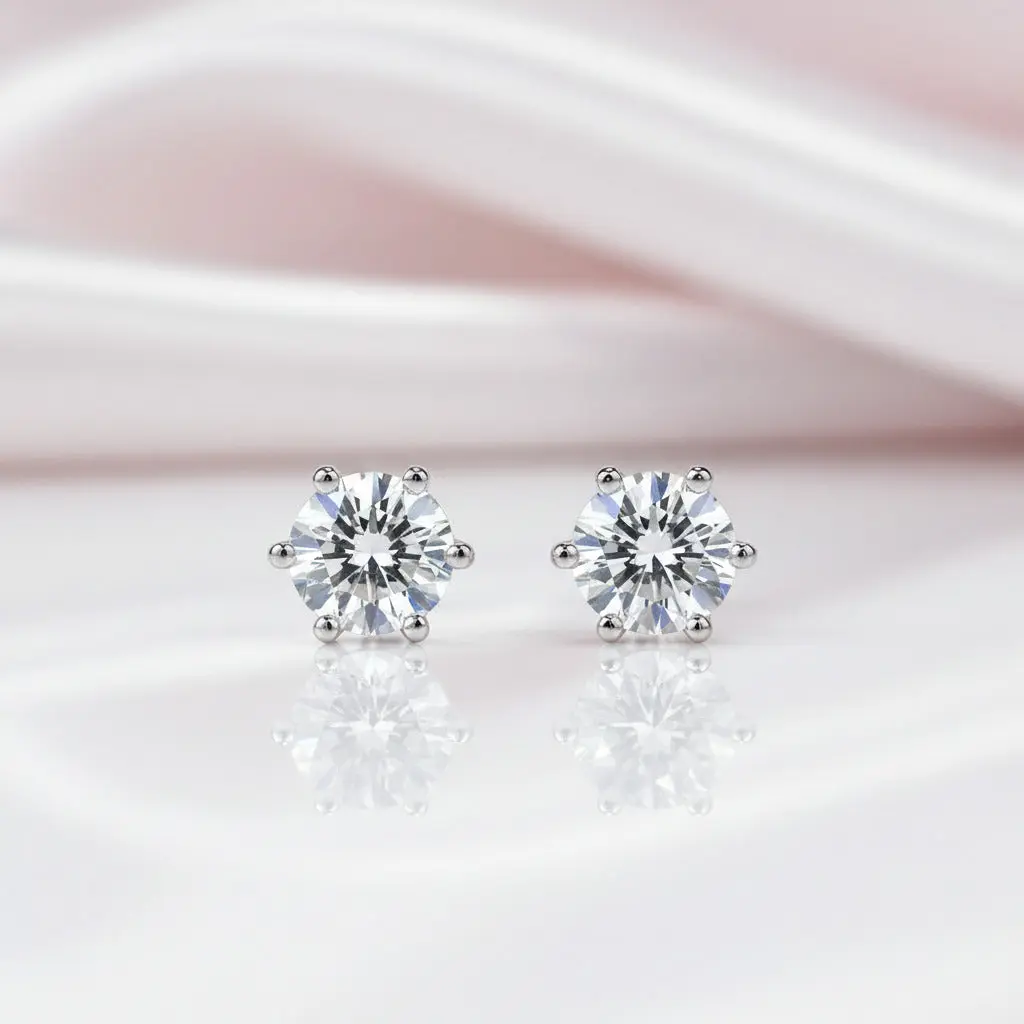 6 Prong Solitaire Diamond Option Earrings