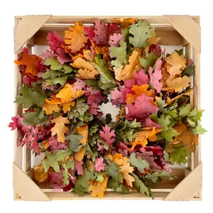 Mixed Red Oak Leaves Fall Wreath