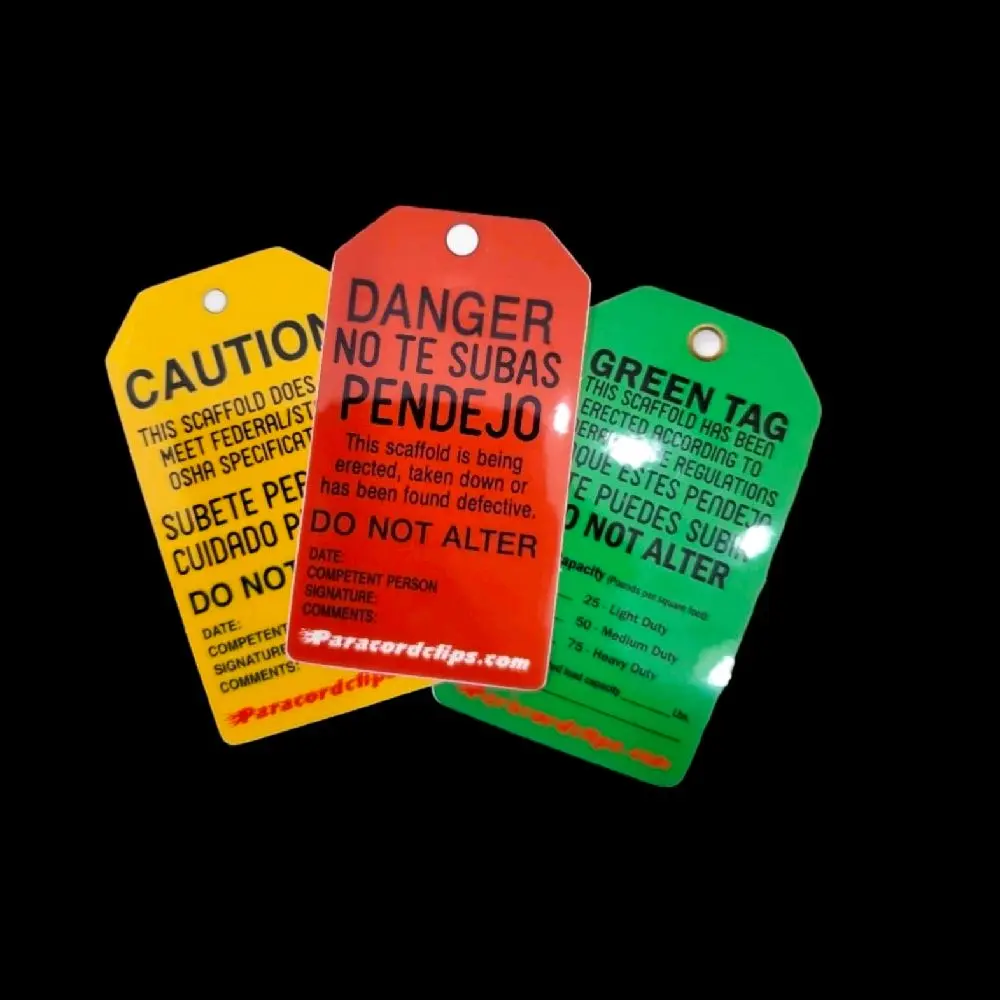 SCAFFOLD BUILDER TAG STICKERS FROM PARACORDCLIPS 3pack