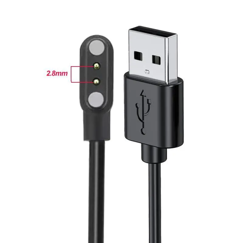 Universal Smart Watch Magnetic Suction USB Flexible Charging Cable - 2-Pin/4-Pin Wearable Accessory for W67, N020, W26, Q020, F6, GS18, I6-C, Flexible Cables