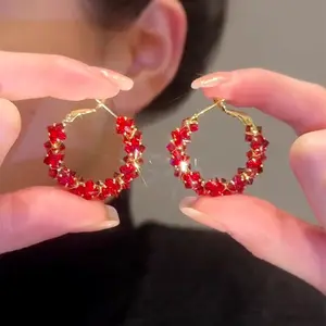 Fashionable, high-end, elegant and sophisticated earrings DDES0691, minimalist goddess style stud earrings, 14K gold-plated