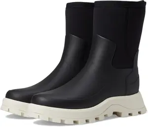Hunter Womens City Explorer Short Neoprene Boots - Black/Shaded white WFS2238NRE-BDI
