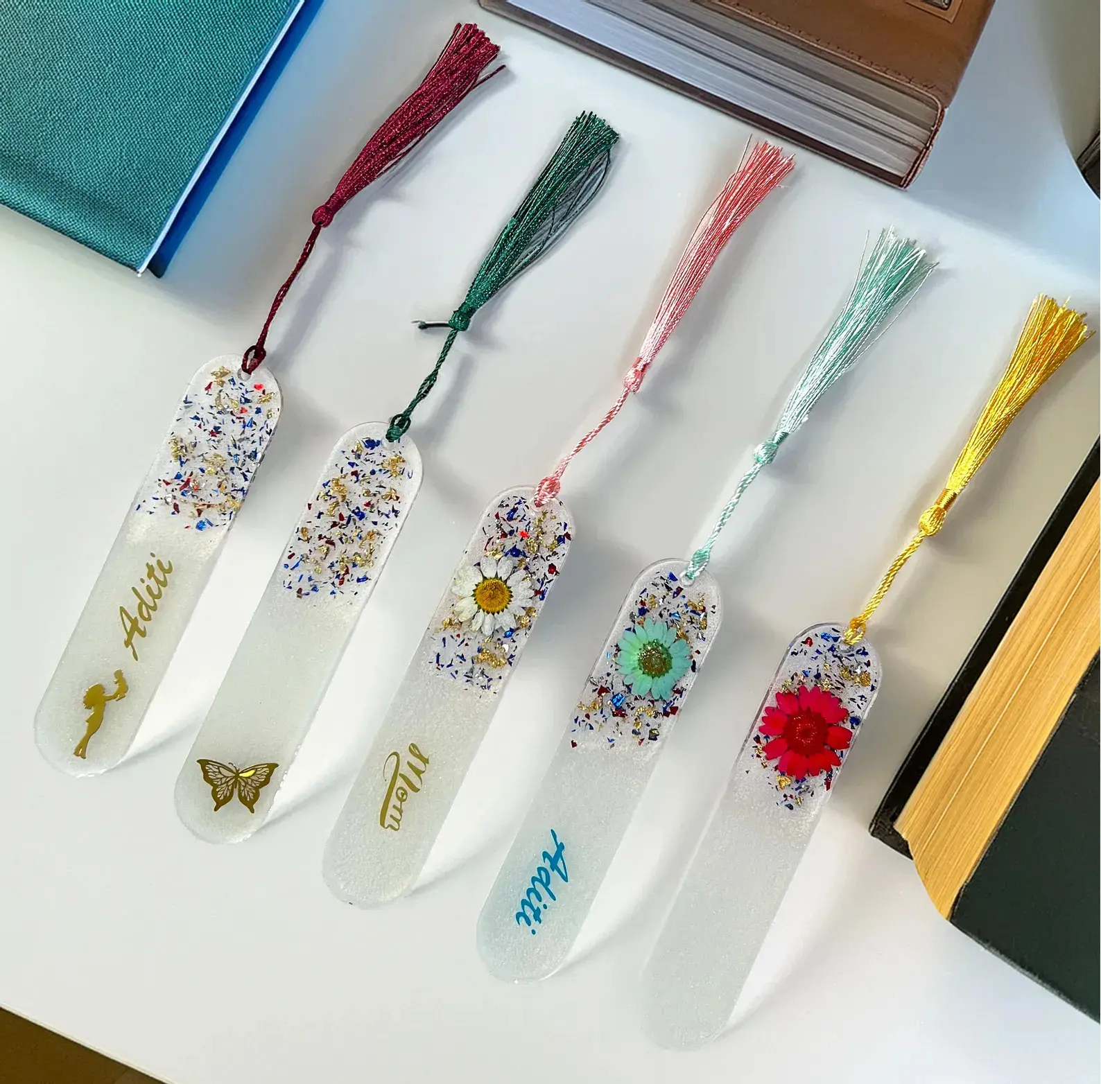 Personalized Resin Bookmark | Custom Name Bookmark | Handmade Floral Resin Bookmark | Teacher Gift | Book Lover Gift | Graduation Gift
