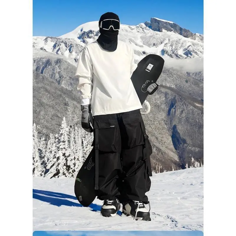 Men and Women's Oversized Ski Pants Waterproof Breathable Thermal Fleece Lining Snowboard Winter Overalls Pants Men and Women's Oversized Ski Pants Waterproof Breathable Thermal Fleece Lining Snowboard Winter Overalls Pants