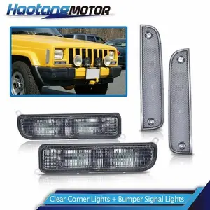 CROSSDESIGN Chrome Corner Lights & Bumper Signal Lights Fit For 1997-2001 Jeep Cherokee XJ